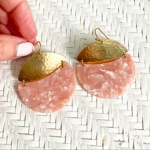 Pink + Gold Statement Earrings